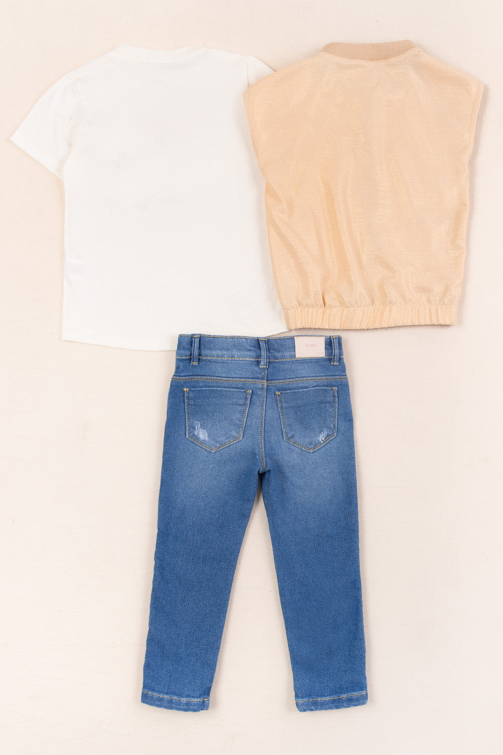 CONJUNTO 3 PRENDAS NIÑA SPREAD LOVE MANDARINA