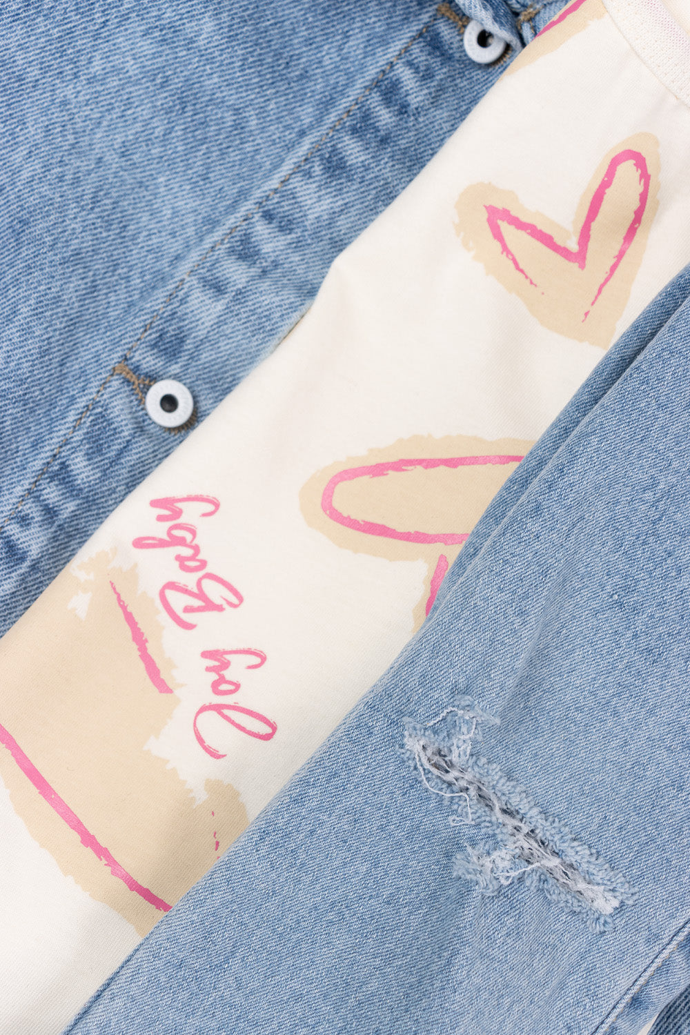 CONJUNTO 3 PRENDAS NIÑA HEART BLANCO