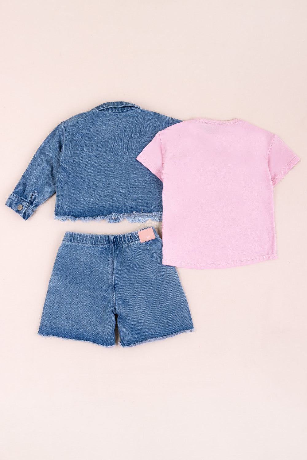 CONJUNTO 3 PRENDAS NIÑA PET ROSADO