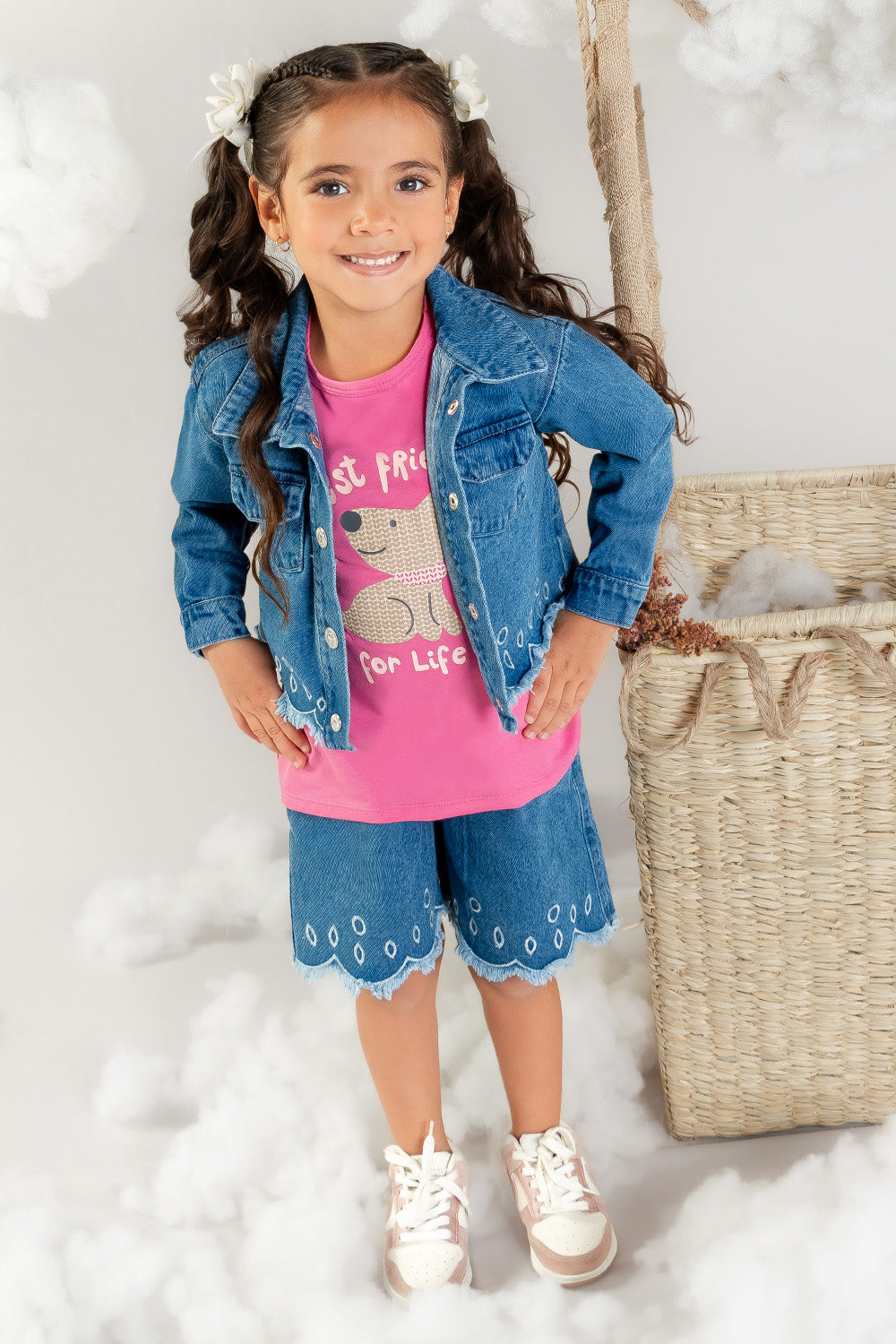 CONJUNTO 3 PRENDAS NIÑA PET FUCSIA