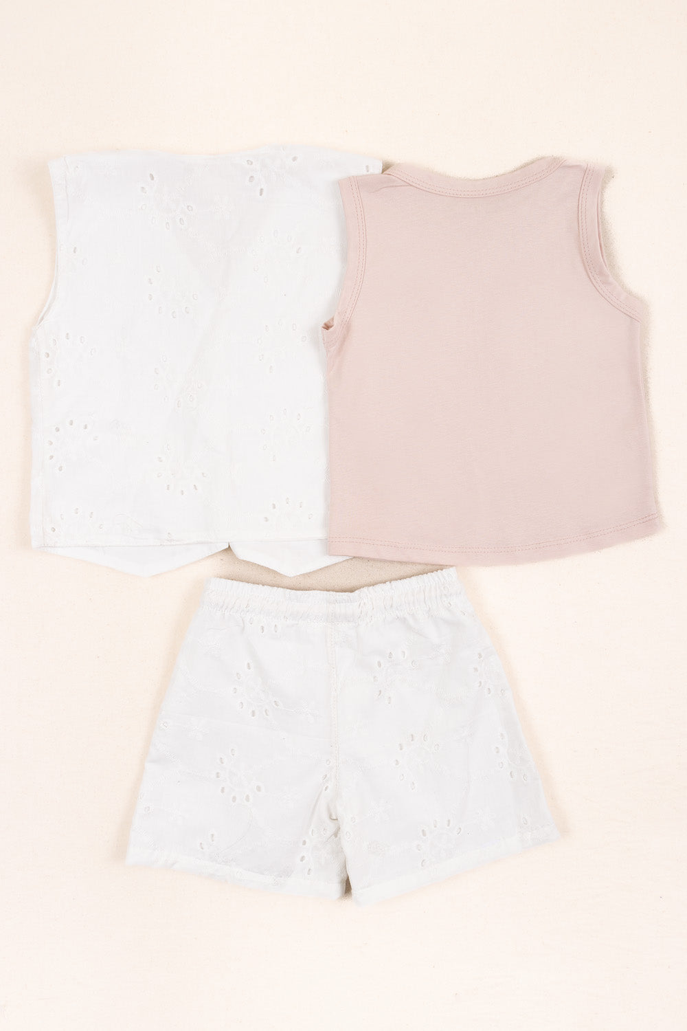 CONJUNTO 3 PRENDAS NIÑA FLOWER BLANCO