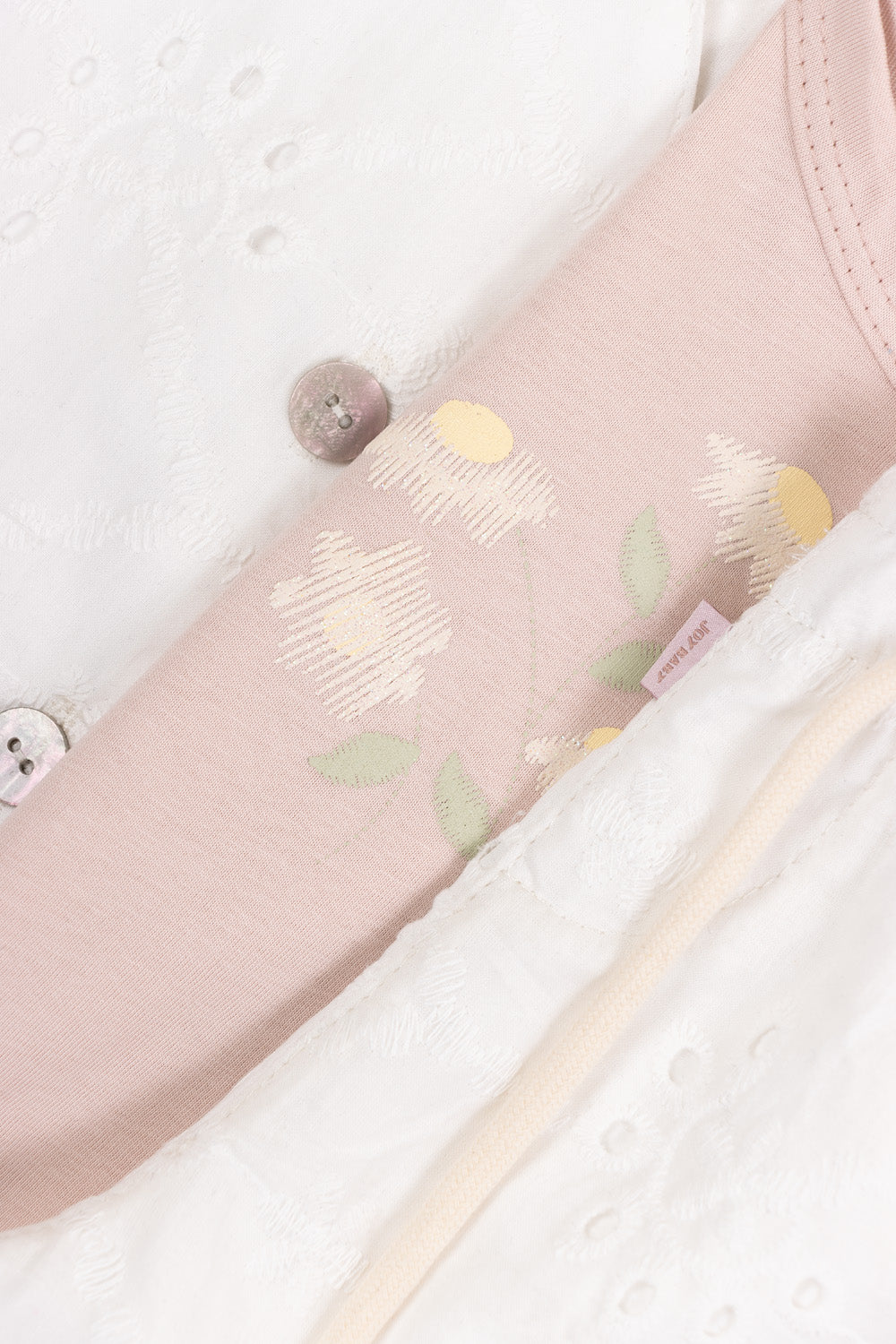 CONJUNTO 3 PRENDAS NIÑA FLOWER BLANCO