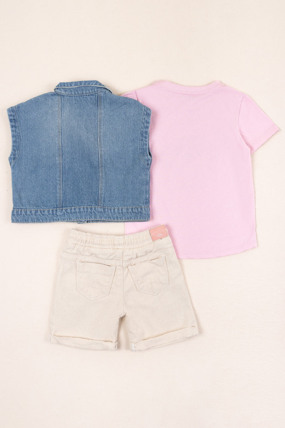 CONJUNTO 3 PRENDAS NIÑA WOOF ROSADO