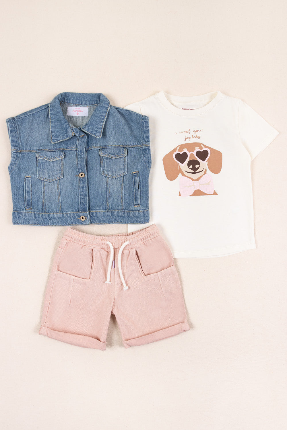 CONJUNTO 3 PRENDAS NIÑA WOOF BLANCO