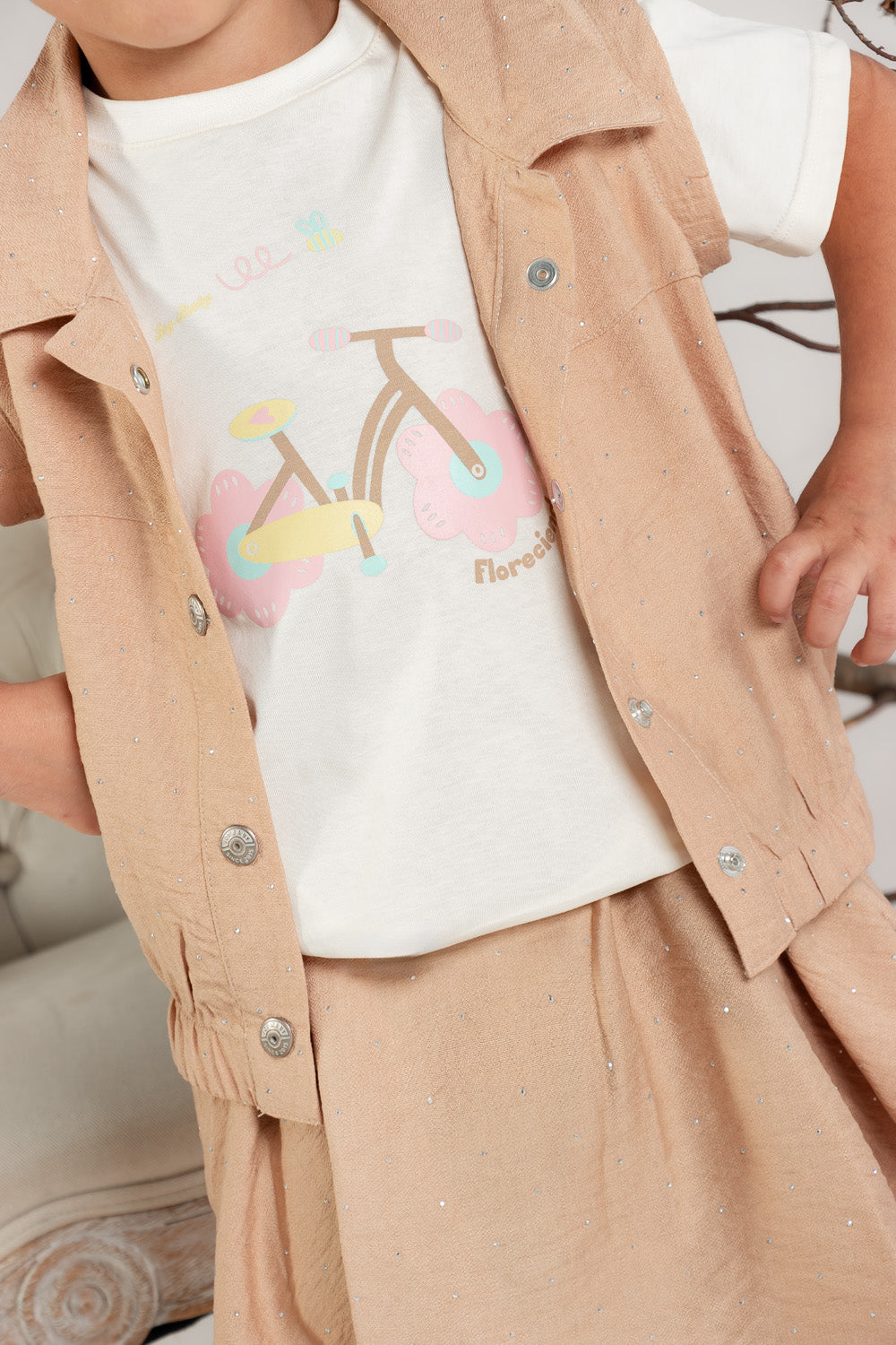 CONJUNTO 3 PRENDAS NIÑA BIKE CAFÉ