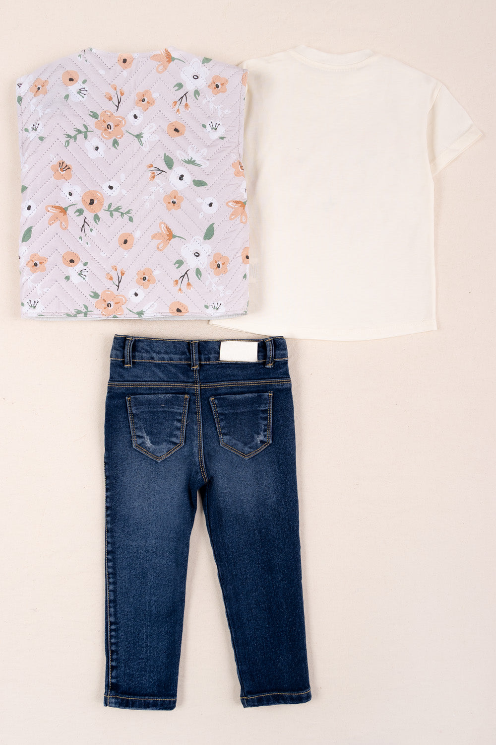 CONJUNTO 3 PRENDAS NIÑA BE BEIGE