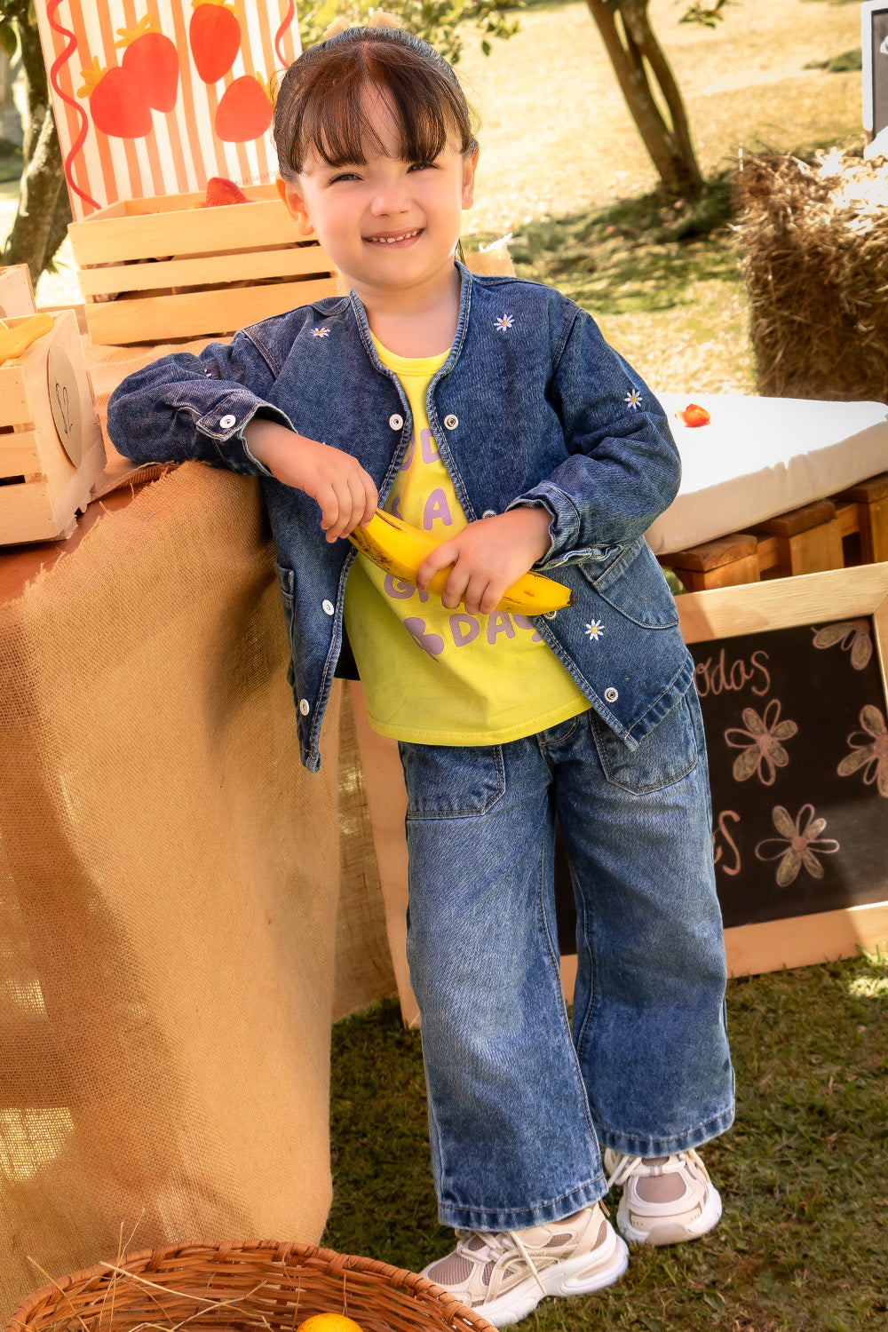 CONJUNTO 3 PRENDAS NIÑA GREAT AMARILLO