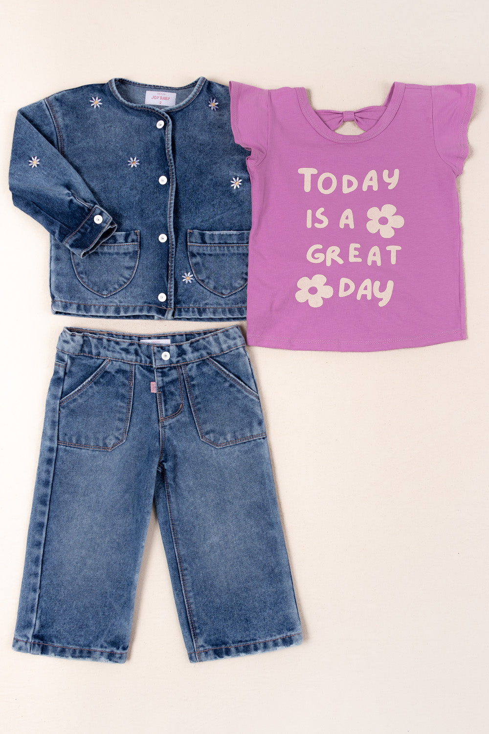 CONJUNTO 3 PRENDAS NIÑA GREAT MORADO