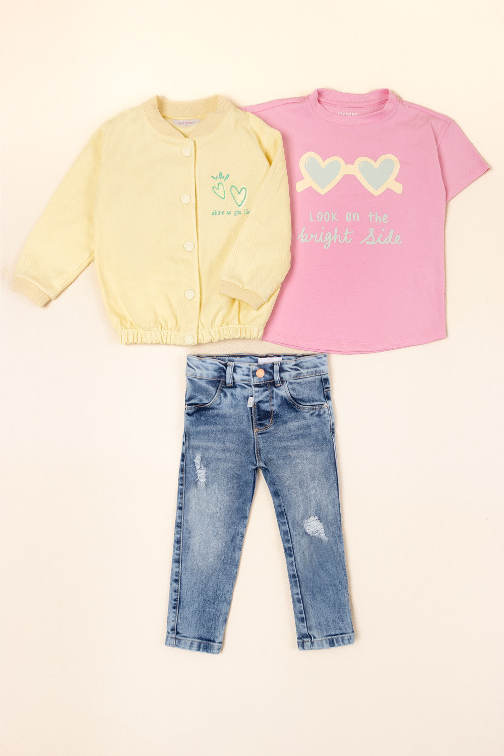 CONJUNTO 3 PRENDAS NIÑA SHINE AMARILLO