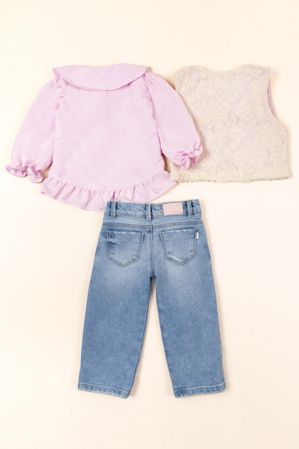 CONJUNTO 3 PRENDAS NIÑA SWEET PALO ROSA