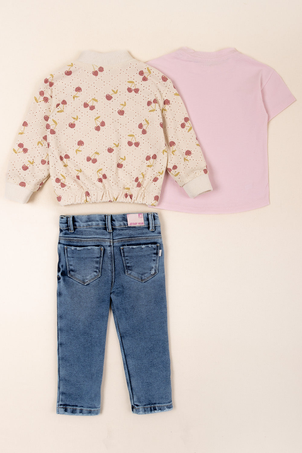 CONJUNTO 3 PRENDAS NIÑA VIBES ROSADO