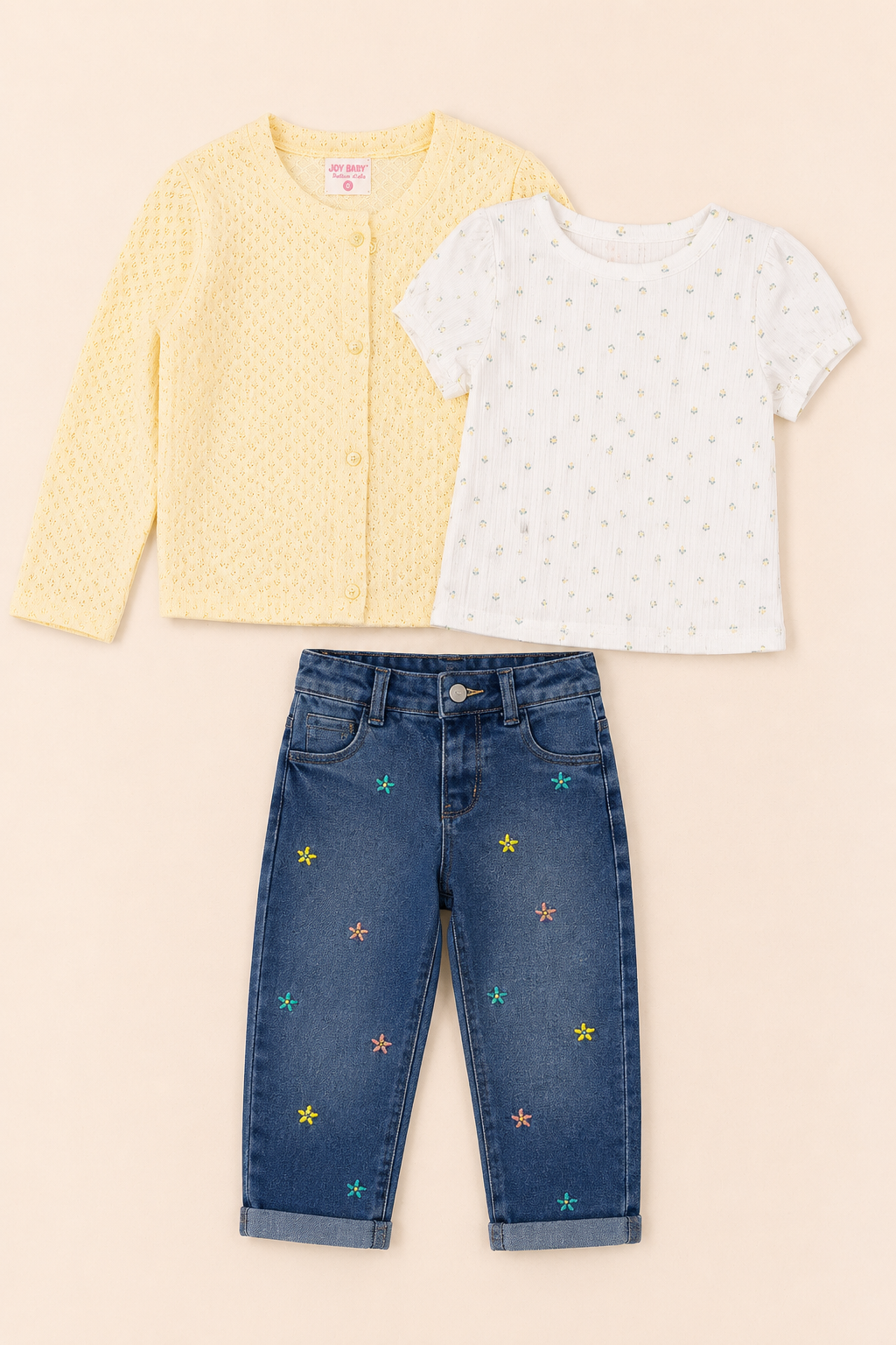 CONJUNTO 3 PRENDAS NIÑA SWEET AMARILLO