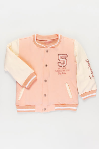 CHAQUETA NIÑA PREMIUM BASEBALL MANDARINA