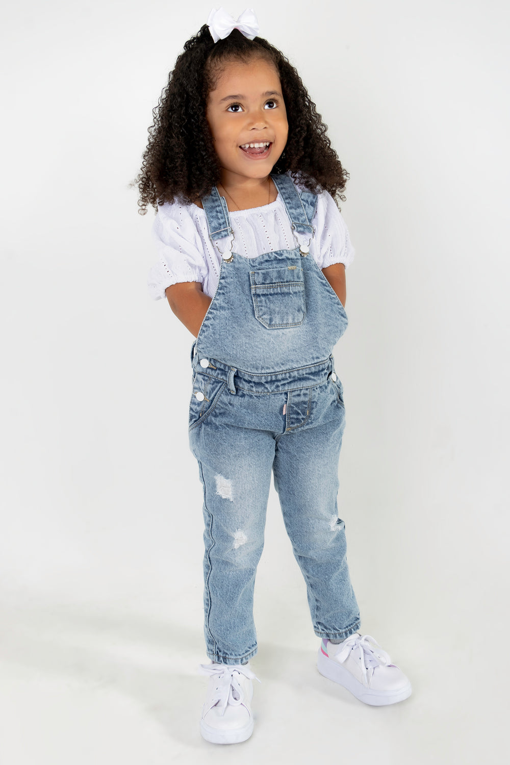 CONJUNTO OVEROL NIÑA BLANCO