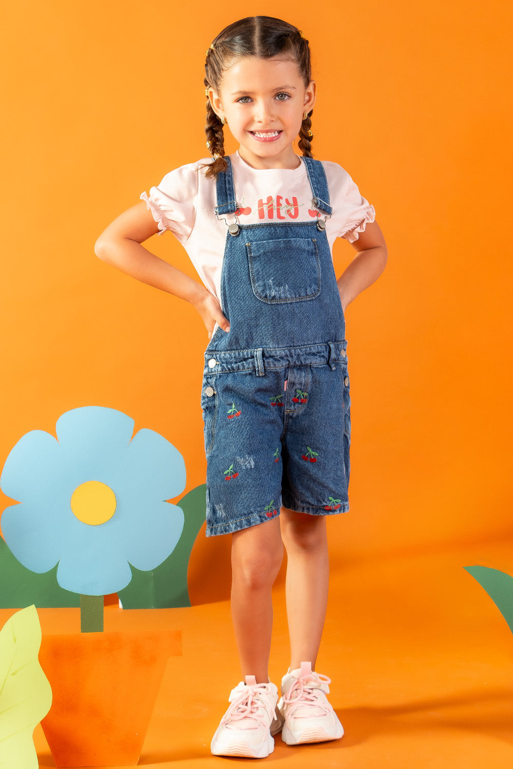 CONJUNTO OVEROL NIÑA HEY BLANCO