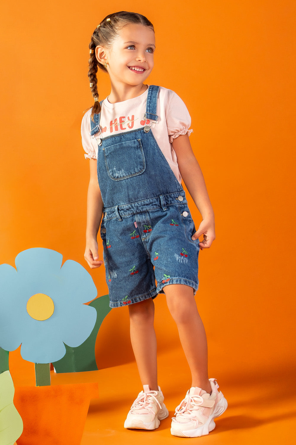 CONJUNTO OVEROL NIÑA HEY BLANCO