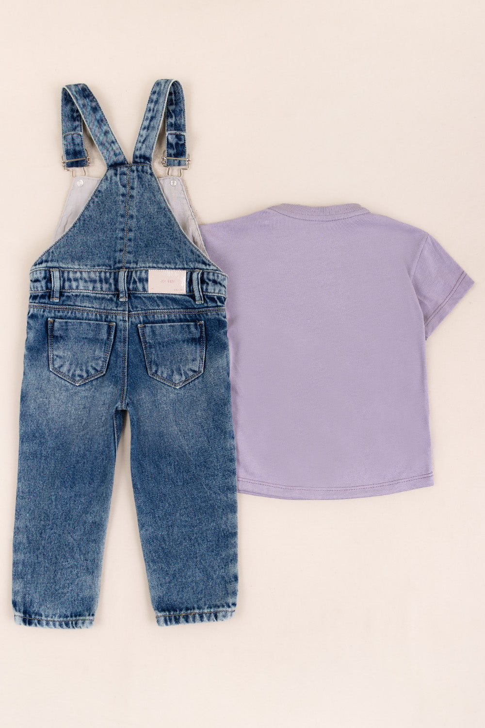CONJUNTO OVEROL NIÑA CHERRIES LILA
