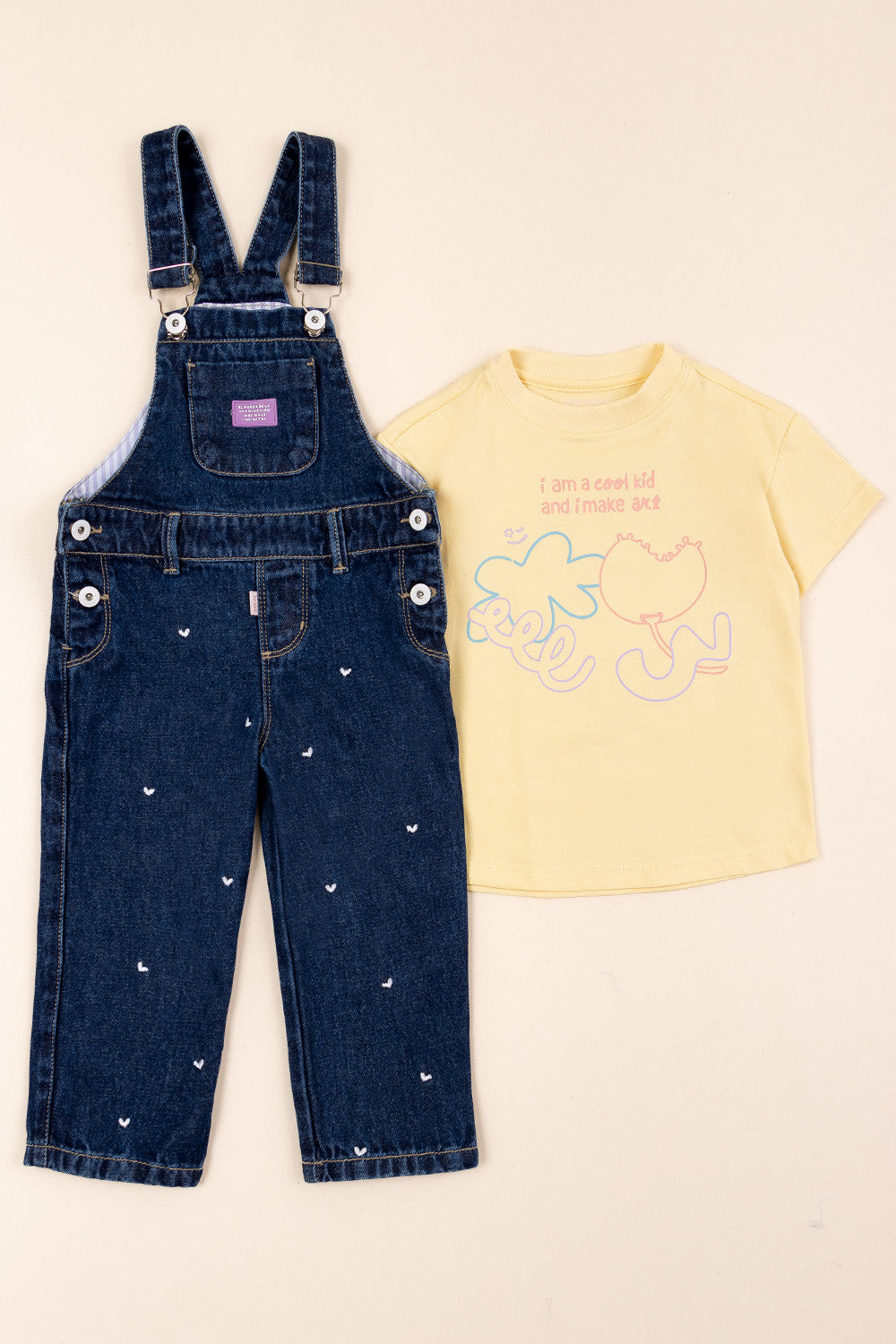 CONJUNTO OVEROL NIÑA COOL KIT AMARILLO