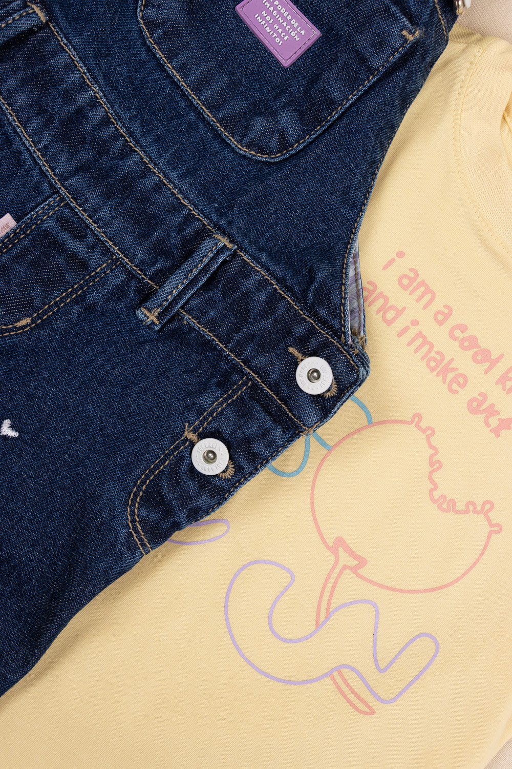 CONJUNTO OVEROL NIÑA COOL KIT AMARILLO