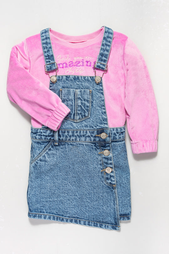 CONJUNTO OVEROL NIÑA AMAZING ROSA