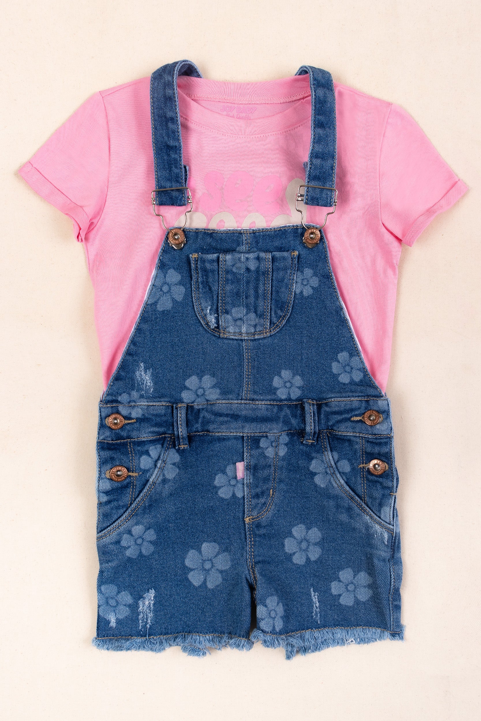 CONJUNTO OVEROL NIÑA ROSADO