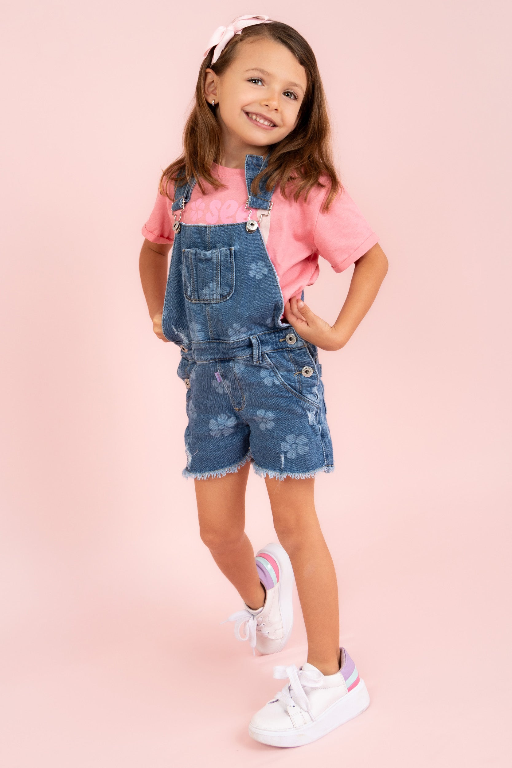 CONJUNTO OVEROL NIÑA SALMON
