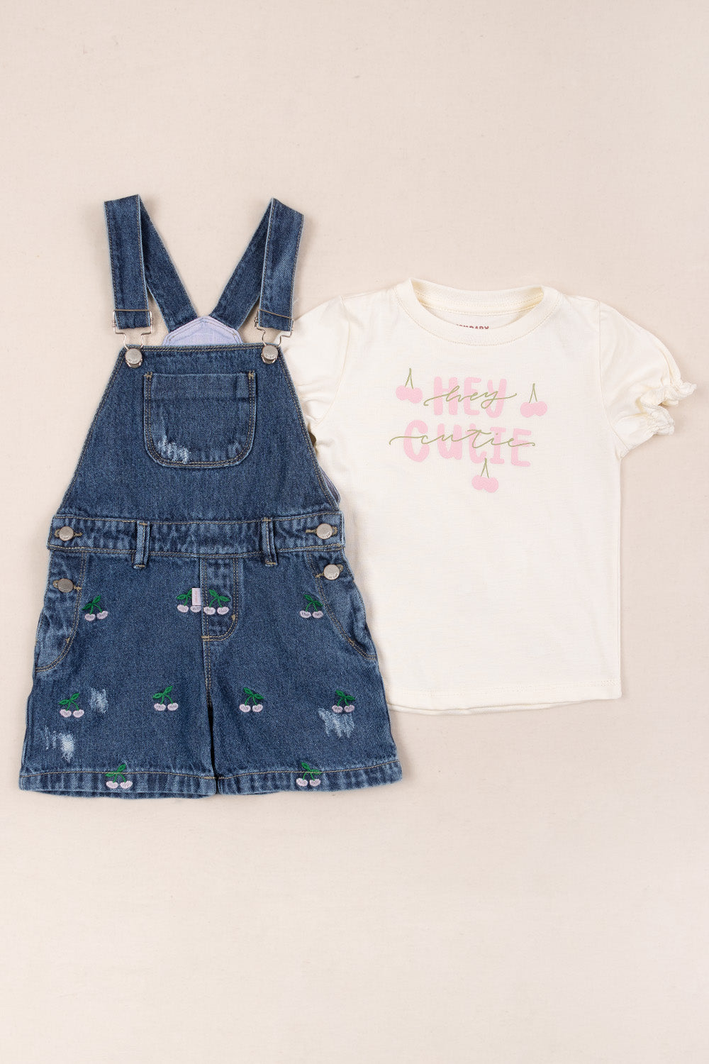 CONJUNTO OVEROL NIÑA HEY BLANCO
