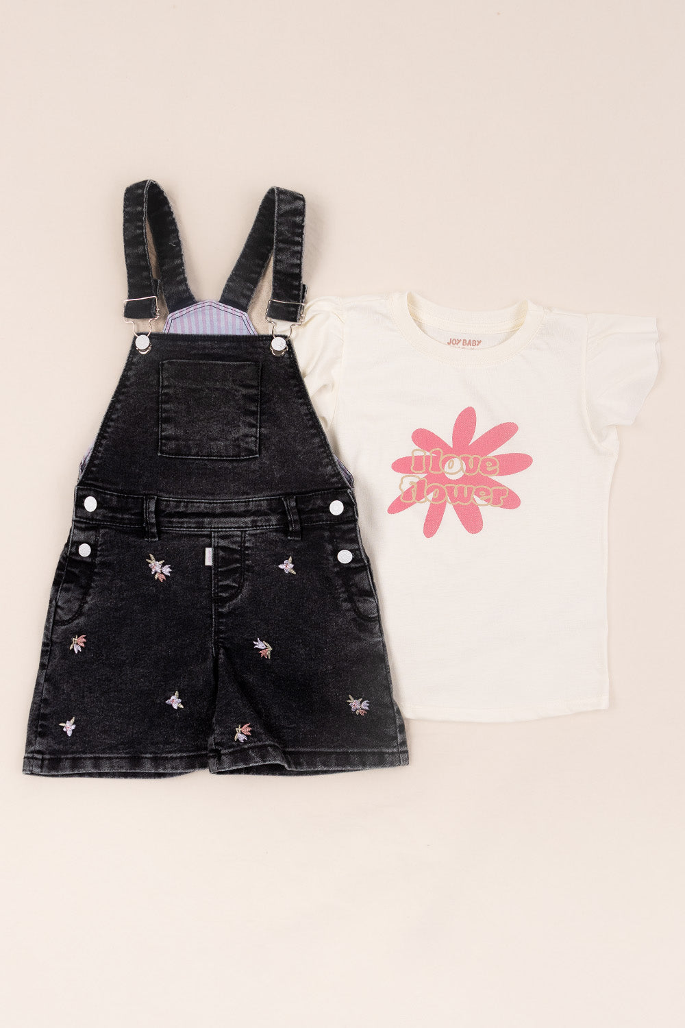 CONJUNTO OVEROL NIÑA GARDEN BLANCO