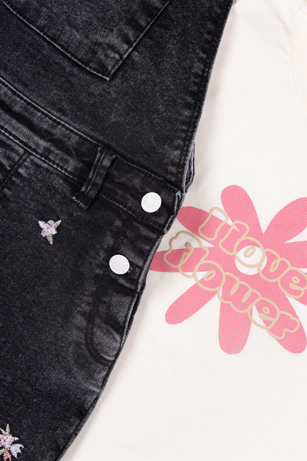 CONJUNTO OVEROL NIÑA GARDEN BLANCO