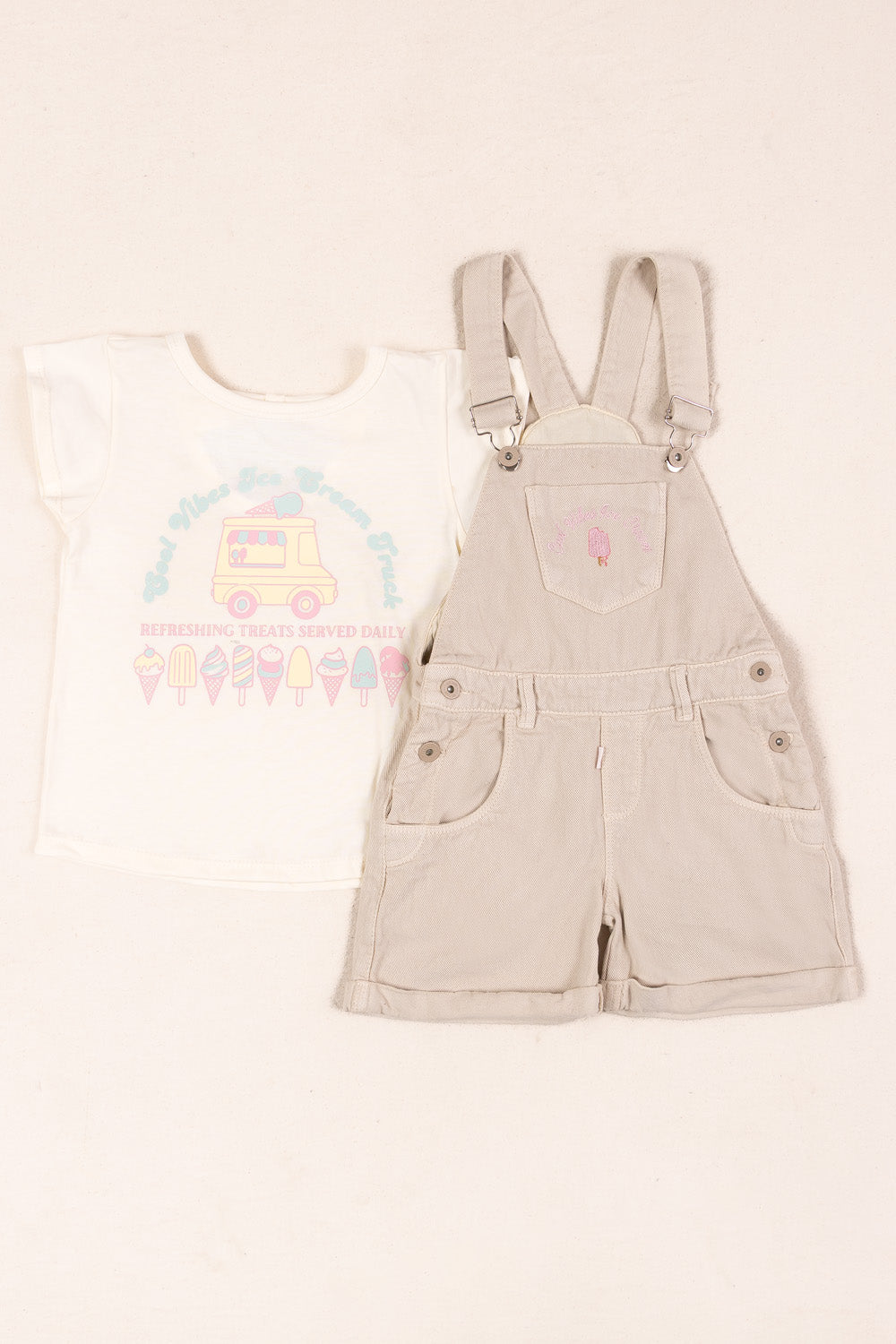 CONJUNTO OVEROL NIÑA REFRESHING BEIGE