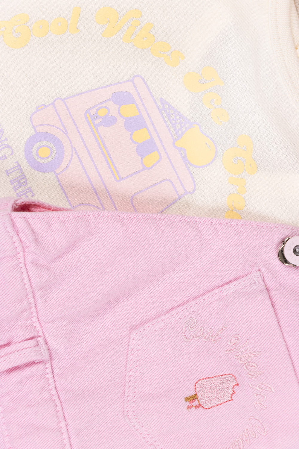 CONJUNTO OVEROL NIÑA REFRESHING ROSADO