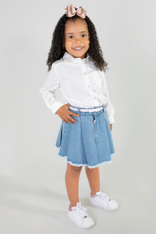 CONJUNTO FALDA NIÑA BLANCO