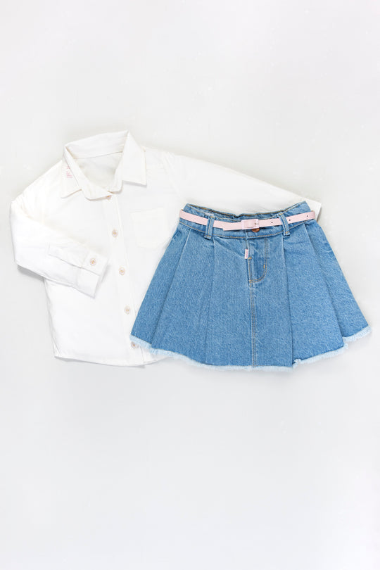 CONJUNTO FALDA NIÑA BLANCO