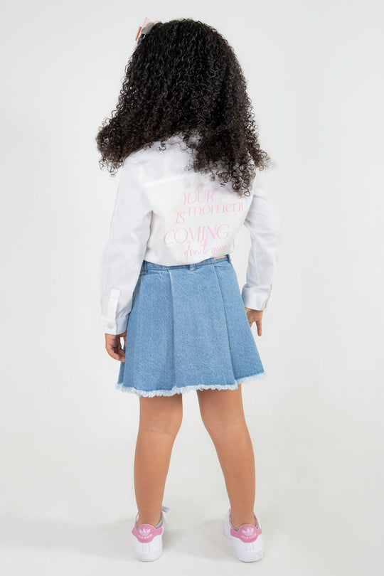 CONJUNTO FALDA NIÑA BLANCO