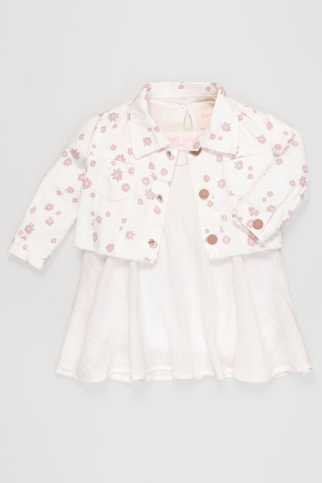 CONJUNTO VESTIDO NIÑA FLOWERS BLANCO