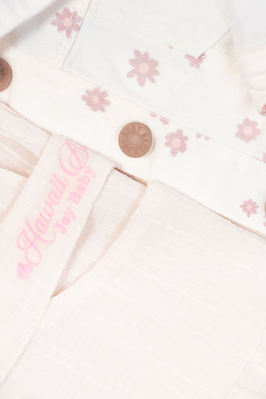 CONJUNTO VESTIDO NIÑA FLOWERS BLANCO