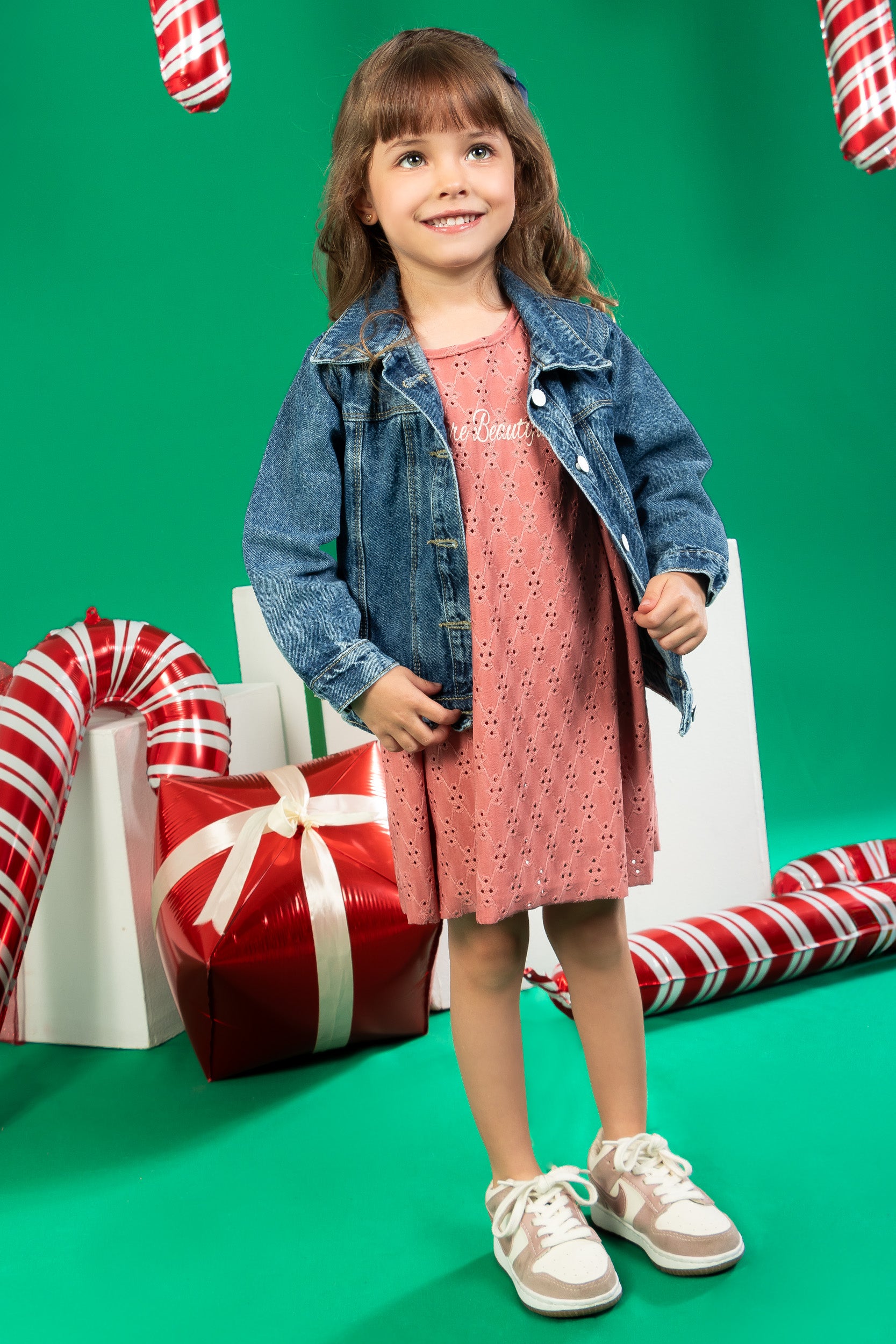 CONJUNTO VESTIDO NIÑA SALMÓN
