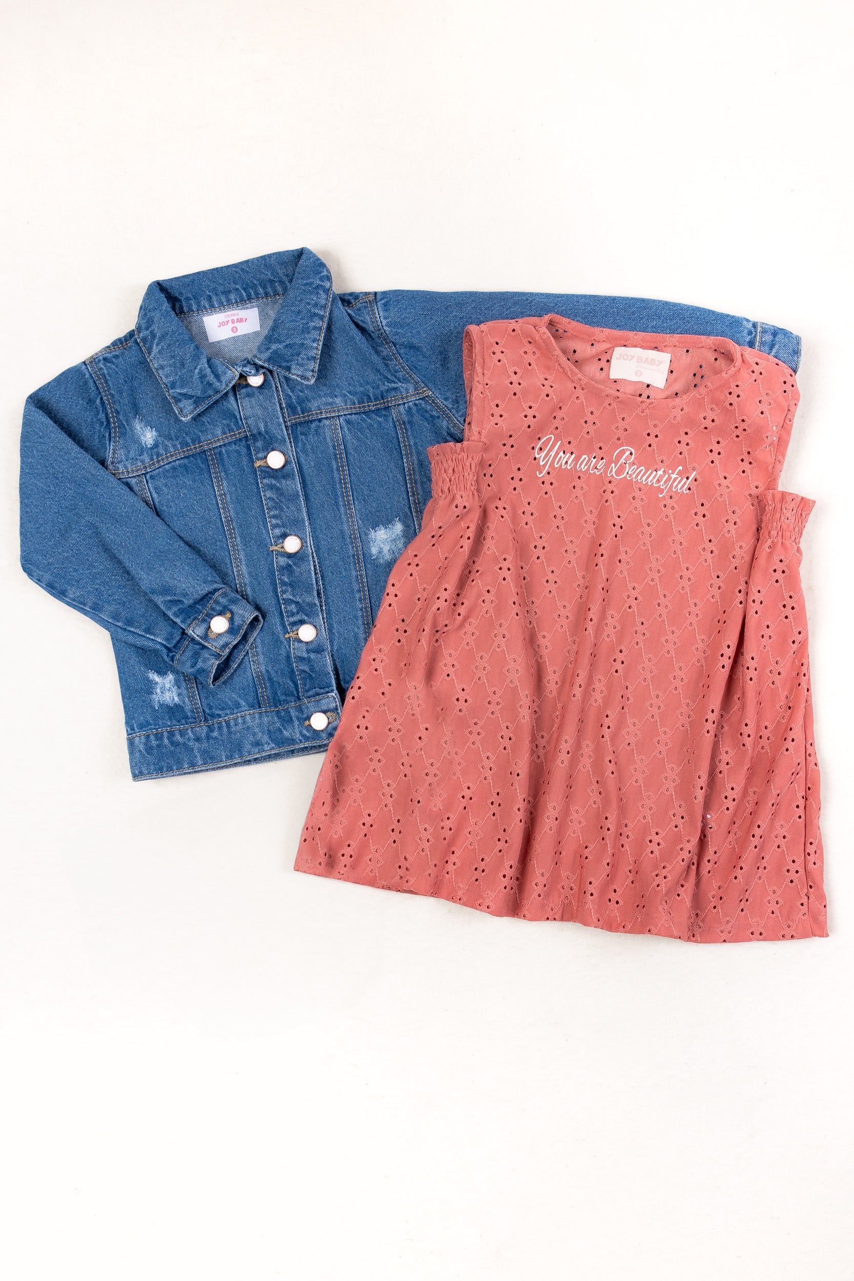 CONJUNTO VESTIDO NIÑA SALMÓN