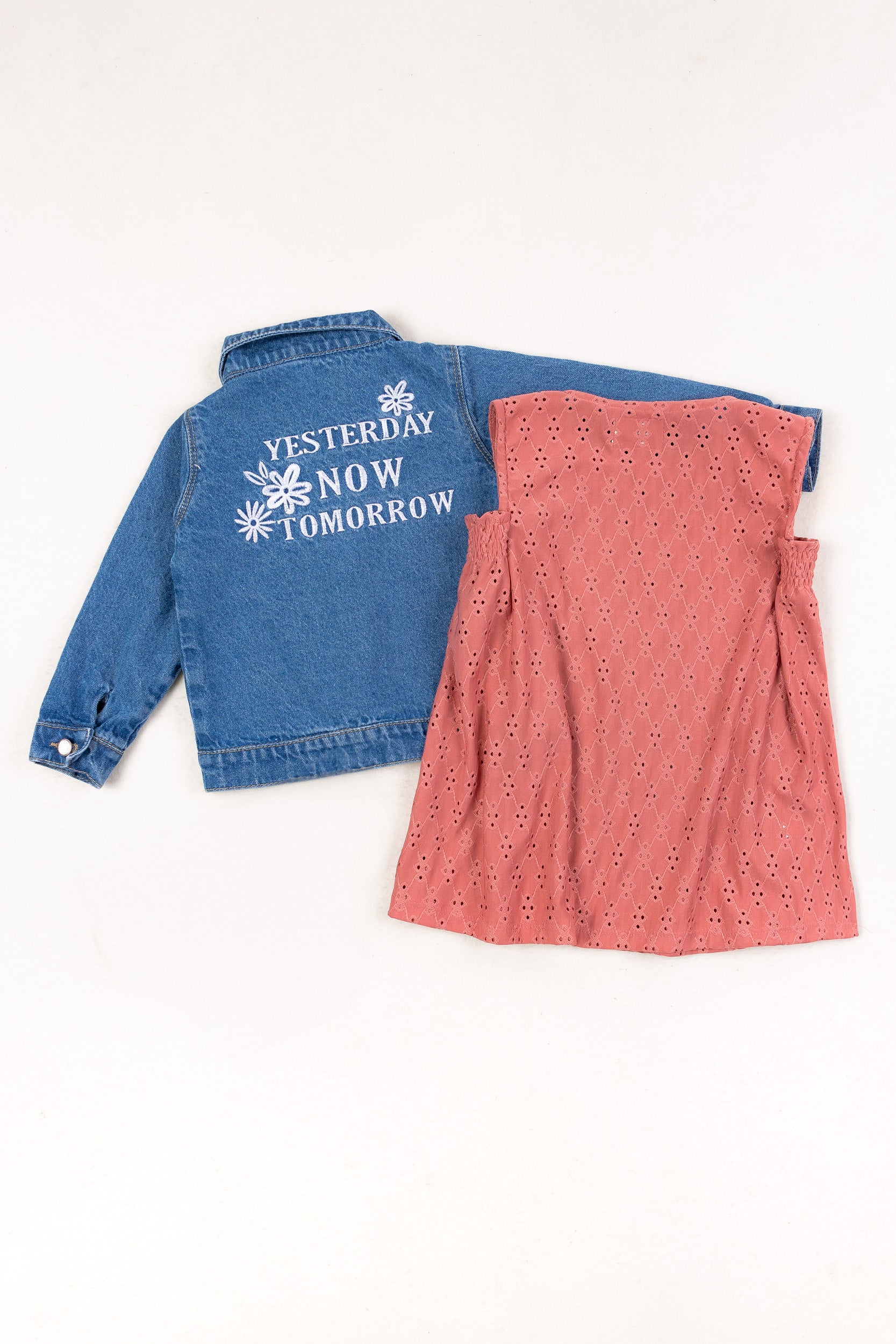 CONJUNTO VESTIDO NIÑA SALMÓN