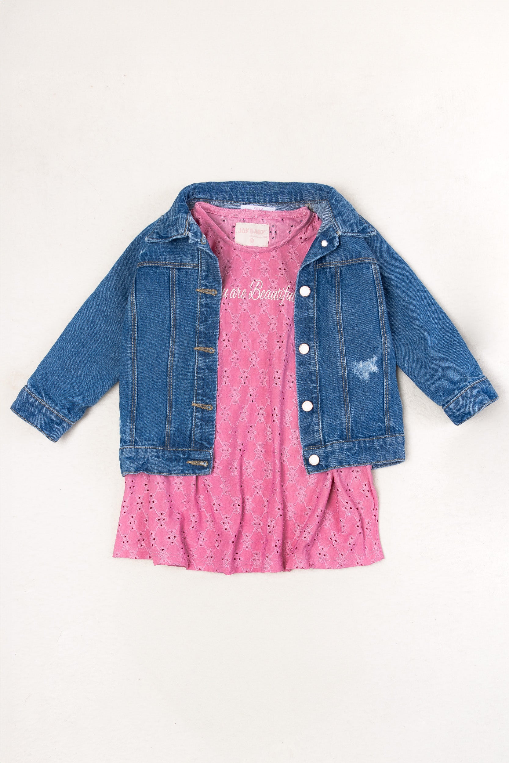 CONJUNTO VESTIDO NIÑA ROSADO