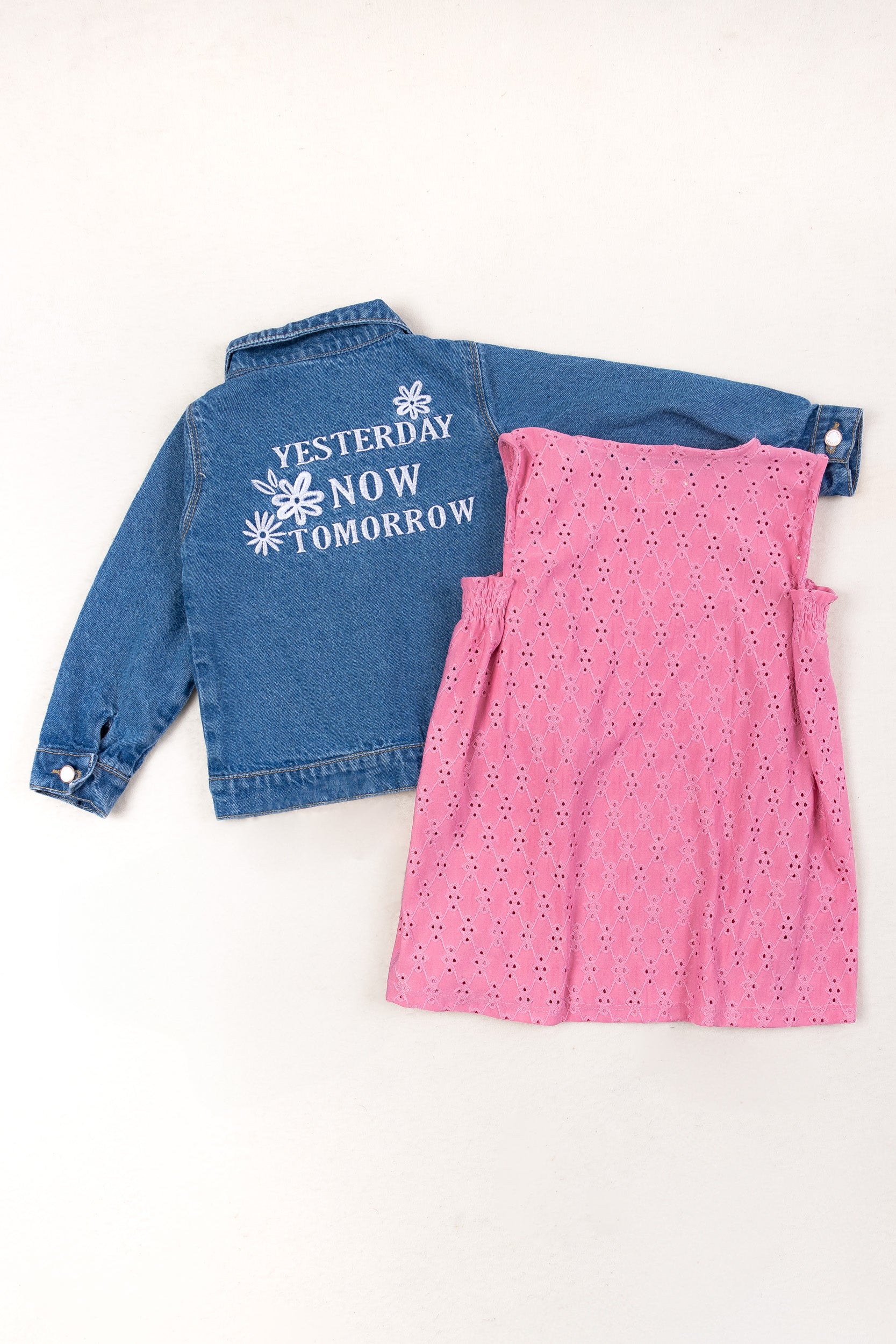 CONJUNTO VESTIDO NIÑA ROSADO