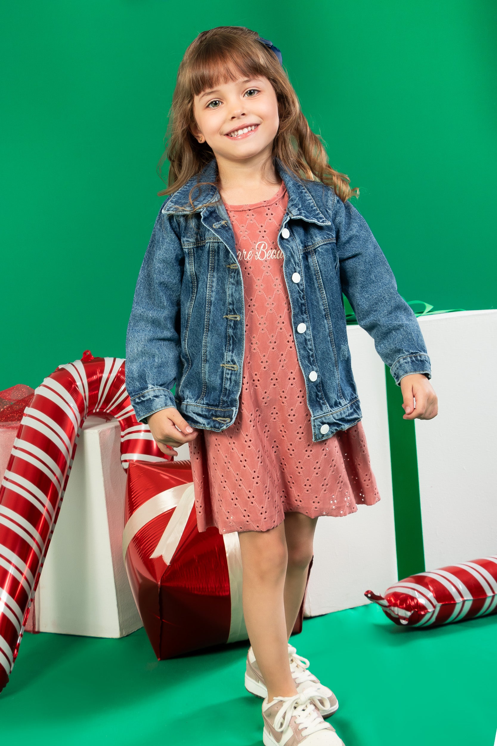 CONJUNTO VESTIDO NIÑA SALMÓN