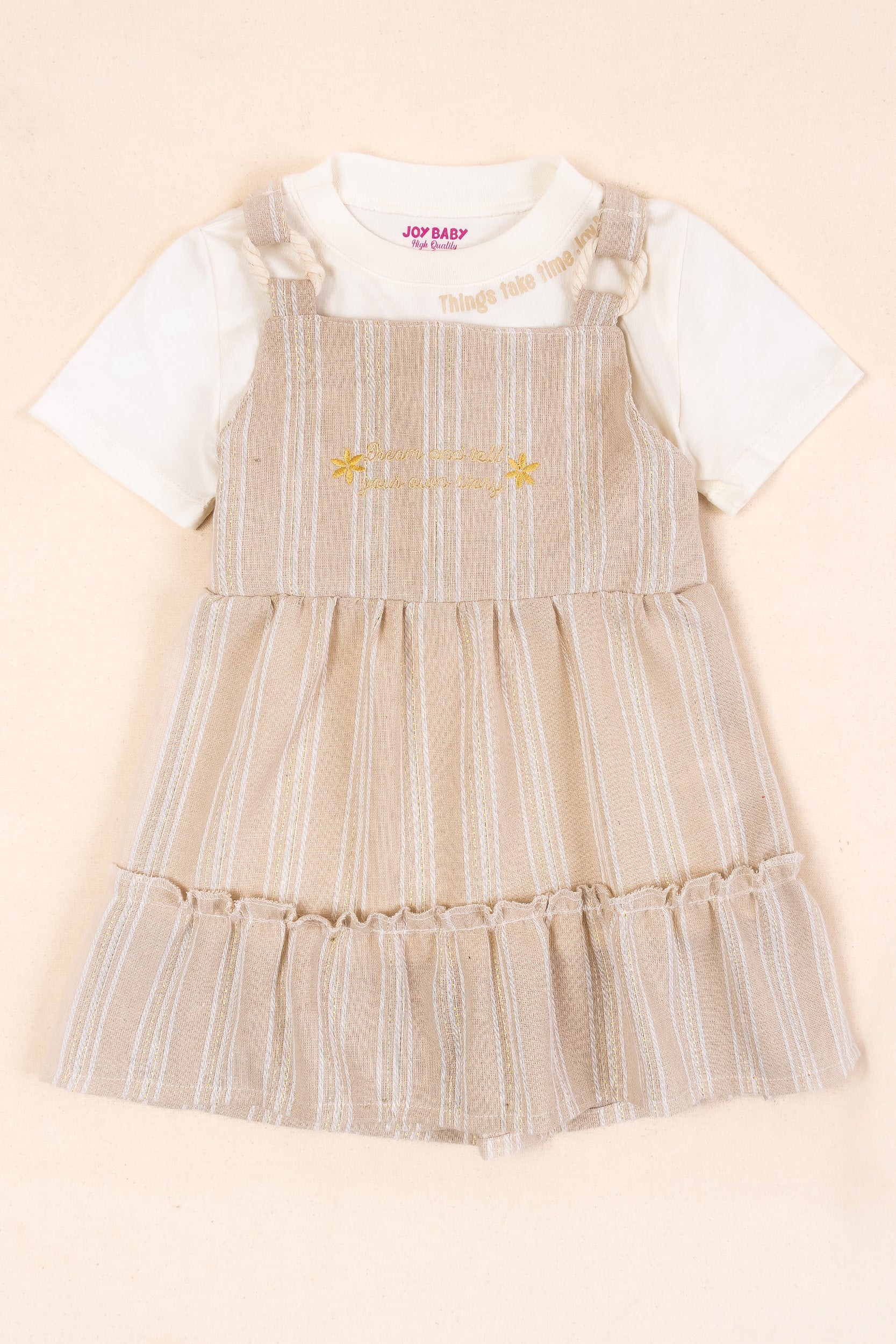 CONJUNTO VESTIDO NIÑA CAFÉ