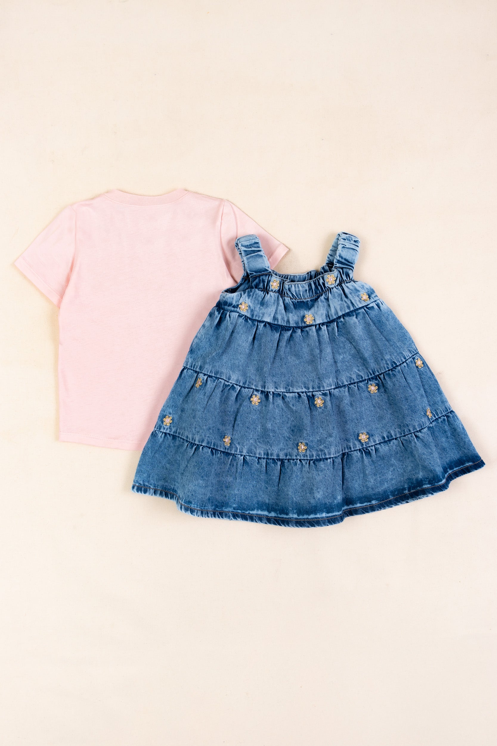 CONJUNTO VESTIDO NIÑA ROSADO
