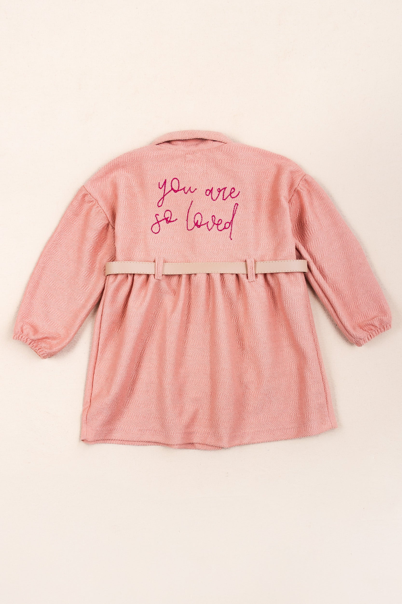CONJUNTO VESTIDO NIÑA LOVED PALO ROSA