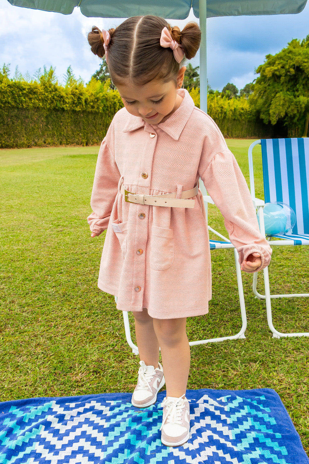CONJUNTO VESTIDO NIÑA LOVED PALO ROSA