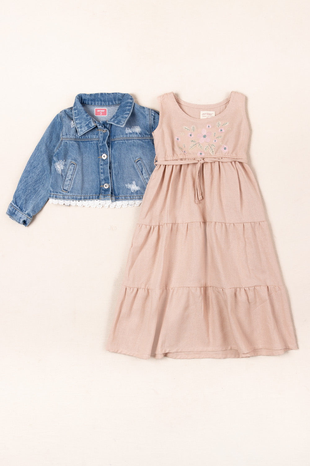 CONJUNTO VESTIDO NIÑA FRESH ROSADO