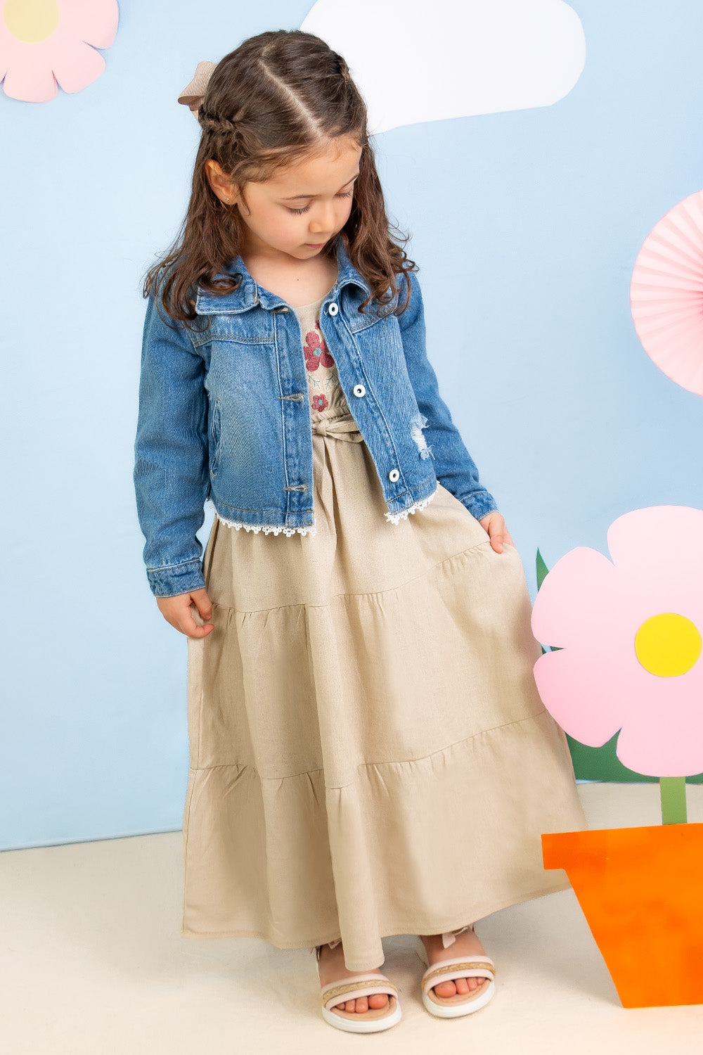 CONJUNTO VESTIDO NIÑA FRESH BEIGE