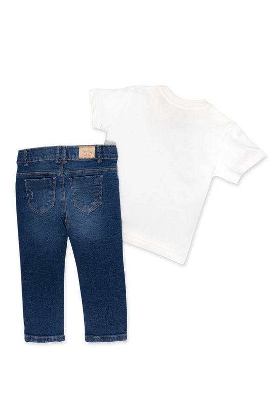 CONJUNTO 2 PRENDAS NIÑO EMOJIS BLANCO