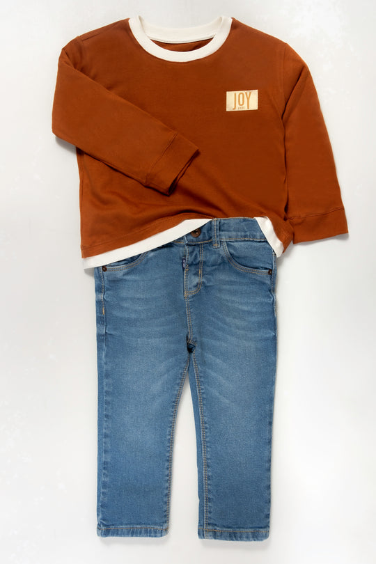 CONJUNTO 2 PRENDAS NIÑO FUN TERRACOTA